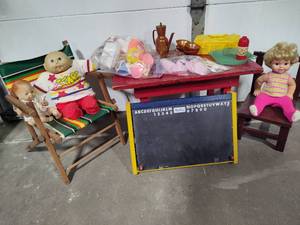 Misc Vintage Dolls, Furniture, Play Dishes, Etc.
