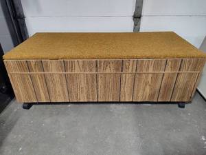 Vintage Hand Made Storage Bench on Wheels