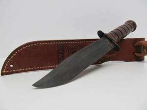 KA-BAR U.S.M.C. Marked Fighting Knife wLeather Sheath