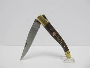 Beautiful Vintage German INOX Folding Knife wBrass Inlay