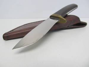 JB FUCHS Custom Made 8 Fixed Blade Hunting Knife #80-29 wLeather Sheath