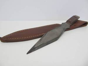 Vintage OLSEN OK Professional 10 Double Edge Throwing Knife wLeather Sheath