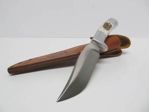 RH RUANA Montana Stag Handle Fixed Blade Hunting Knife wLeather Sheath 9