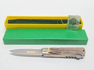 Vintage German PUMA Stag Handle Folding Jagdmesser Knife wOriginal Box