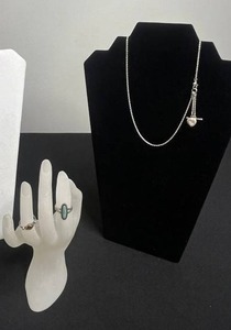 Sterling Turquoise Rings & Gold-Tone Chain Necklace - Vintage Jewelry Set