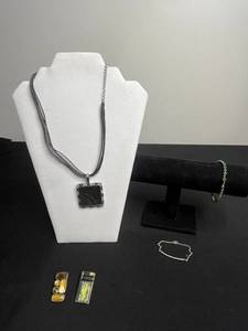 Onyx Pendant Cord Necklace, Lia Sophia Pendant, Green Peridot Like Tennis Bracelet & More