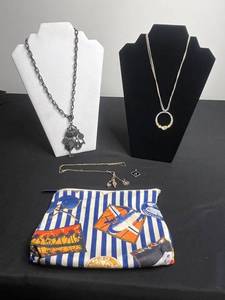 Lauren Conrad Necklace - 2 Necklaces, Pendants & Enamel Charms w Travel Bag