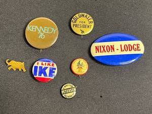 Kennedy Nixon Goldwater Campaign Buttons - Vintage US Political Pins