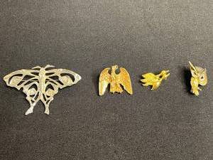 Dottie Smith Bird Pin, Eagle Pin, Owl Pin - Vintage Two-Tone Silver & Gold Bird Brooches