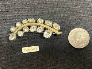 Eisenberg Crystal Rhinestone Brooch - Vintage Gold-Tone
