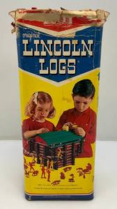 1960s Original Lincoln Logs No. CF4 Approximately 240 Piece In Original Container