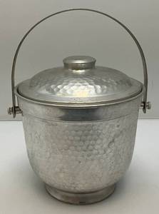 Mid-Century Modern Italian Hammered Aluminum Ice Bucket