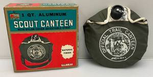 Vintage KMART Scout Aluminum Canteen In Original Box