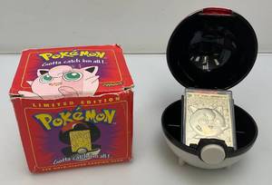 1999 Pokemon Limited Edition Burger King JigglyPuff 23K Gold Plated Trading Card With Pokemon Ball And Original Box