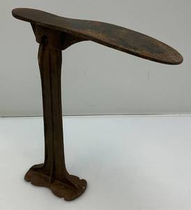Antique Cast Iron Cobblers Shoe Last And Stand 11 12 Tall