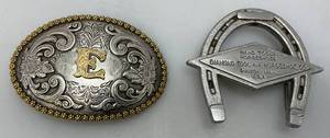 Two Vintage Belt Buckles One Is Nocona