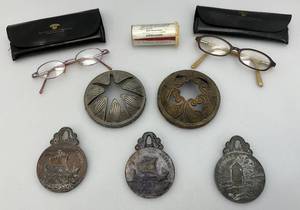 Misc. Vintage Items Including Casted Metal Paper Wieght Spring Clips And More