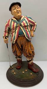 Est. $175.00-$325.00 RARE Vintage Three Stooges Curly Golfer Statue 26