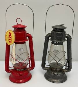 Pair Of Dietz Oil Lamps One With Tag