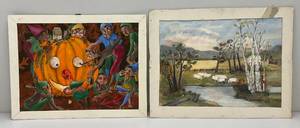 Two Original Paintings By unknown Artist 16 x 23 & 17 x 23