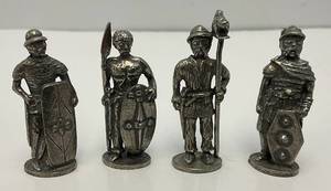 Set Of Four Vintage Celtic Warriors Miniature Figurines Role Playing Pewter Pack 1.5
