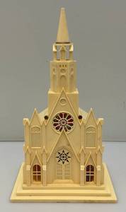 Vintage 1950s Raylite Light Up Cathedral Music box (Missing Cord Light) Music Box Works