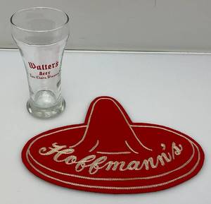 Vintage RARE Wisconsin Collectibles Including WALTERS Beer Glass And Hoffmens Steak House Jacket Patch 7 x 9 12