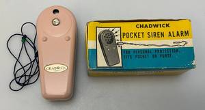 Vintage CHADWICK Pocket Siren Alarm For Personal Protection Fits Pocket Or Purse In Original Box (Works)