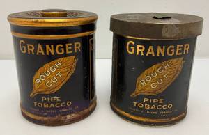 1940s Granger Rough Cut Pipe Tobacco Tins