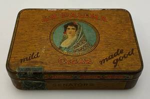 1930s-40s La Patina Cigars Tin 1 12 x 3 12 x 5
