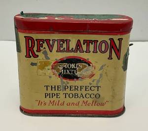Vintage Philip Morris Revelation Smoking Mixture Pipe Tobacco Tin 1 x 3 x 3 12