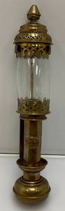 EST. $150.00 -$275.00 CER Railway Marked Brass Railway Carriage Lamp Candle Lantern With Candle 13 12