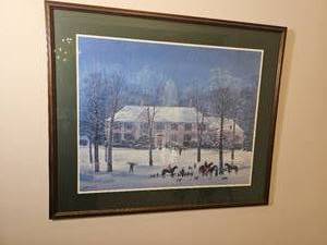 La Chasse d�Hiver � Framed Print by Michel Delacroix
