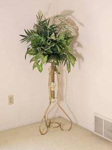 Brass Hollywood Regency Scrolled Plantstand