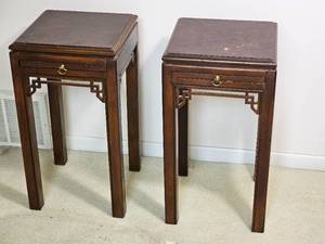 Drexel Chinese Chippendale Mahogany Nightstands