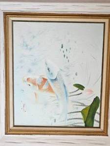 Koi Oil Painting Original Artist Signed Sheng