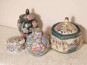 Collection of Chinoiserie Lidded Jars