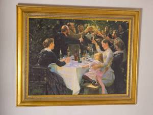 Framed Oil Print of Hip, Hip, Hurrah by Peder Severin Kryer