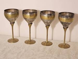 Vintage Silverplate & Brass Goblets