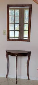 Foyer Demilune Table and Mirror