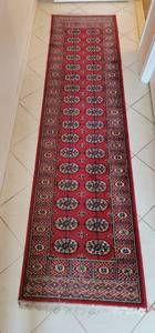 100% Wool Red Bokhara Area Rug Runner  2.2 x 8.19