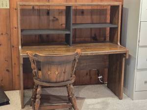 Wood Student Desk with Hutch and Matching Chair