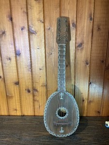 Handcrafted Folk Art String Instrument  Mandolin Style Decorative Piece