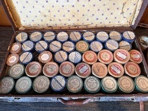 collection of vintage Edison Blue Amberol cylinder records