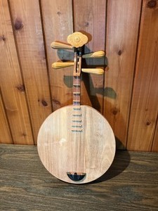 Handcrafted Wooden Folk String Instrument  Round Body Lute Style
