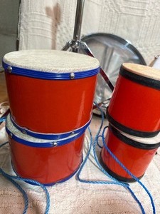 Remo Rototom  Snare Drum  Bongos Percussion Lot w Stand Hardware
