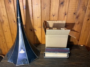 Vintage Phonograph Horn & Mixed Antique Tool Lot  Metal Horn, DraftingScroll Items