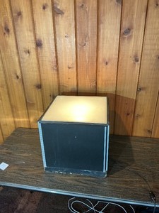 Vintage Mid-Century Modern Frosted Glass Cube Table Lamp