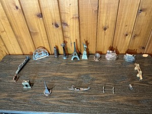 Vintage Souvenir Miniature Landmark Lot  Eiffel Tower, Statue of Liberty, Space Needle & More