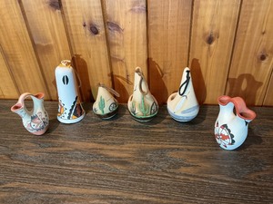 Southwestern Pottery Lot  Mini Vases & Decorative Bells  Native-Inspired Designs